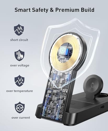 Kailwokk 3 in 1 Magnetic Wireless for iPhone Charging Station: Foldable Portable Charger for iPhone 17-12 Pro Max & Apple Watch & AirPods, for Apple Multiple Devices Charger for Home,Office&Travel - Thumbnail 5