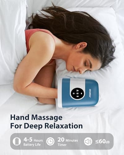 CINCOM Upgraded Hand Massager with Heat & Compression – Cordless & Rechargeable Hand Therapy Equipment for Arthritis and Carpal Tunnel Relief from Wrist to Fingers, Ideal Gift for Mother's Day - Thumbnail 3