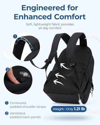 BAGSMART Travel Laptop Backpack, College Backpack for Women, Quilted Small Computer Bookbag, Water-Resistant 15.6 Inch Laptop Casual Bag, Dark Pink - Thumbnail 6