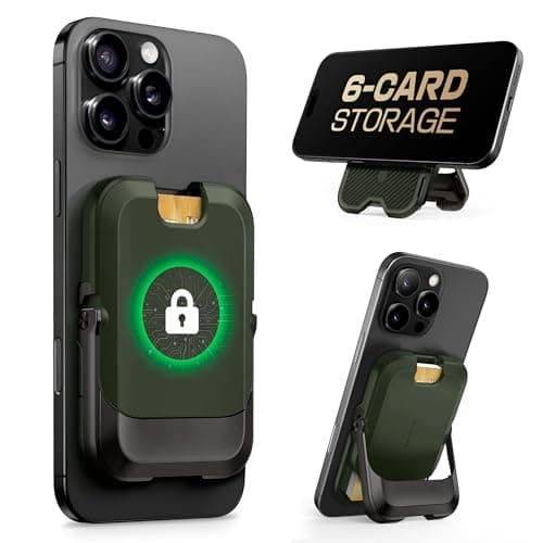 SUPCASE for MagSafe Wallet with Stand, Magnetic Wallet for Men Women, [Hold 6 Cards] [RFID Blocking] [Strong Magnetic Lock] Phone Stand Card Holder for iPhone 17/16/15/14/13/12 Series, Battle Green - Image 1