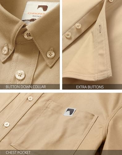 CHRONOLINE Men's Short Sleeve Work Shirt Heavyweight Cotton Canvas Utility Top 2026 Spring Summer Workwear Shirt - Thumbnail 6