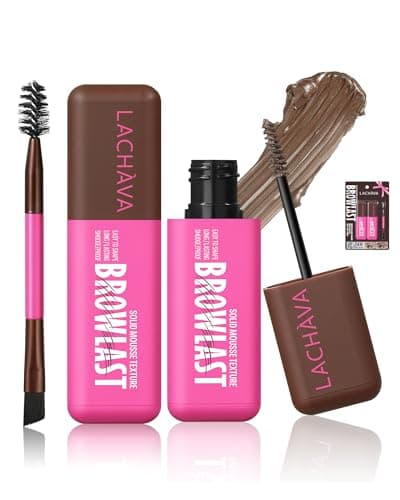 2 Pack Brow Gel, Eyebrow Tint and Setting 2-in-1 Fluffy Volumizing Brow Mousse, Waterproof All Day Hold Eyebrow Gel with Brush For Natural Full-Looking Eyebrow Makeup, Soft Brown
