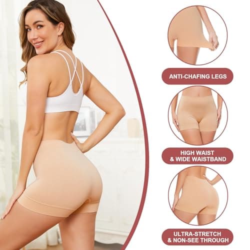 UUMIAER Slip Shorts for Under Dresses Women Seamless Anti Chafing Boyshorts - Thumbnail 5