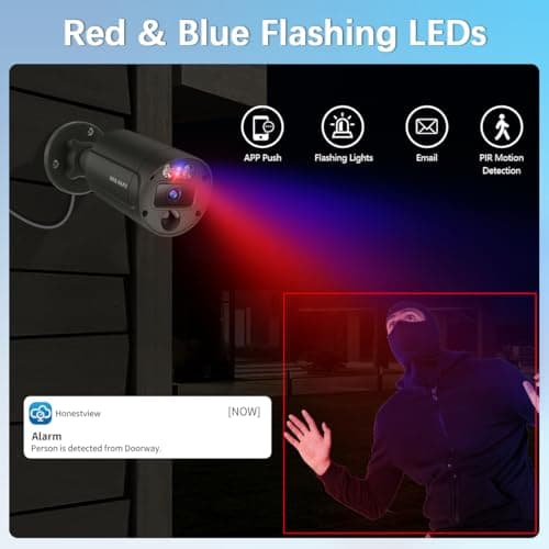 【2-Way Audio】 Outdoor Wired Security Camera System, Wired Cameras for Home Security, Home POE Video Surveillance Systems DVR Kits - Thumbnail 3