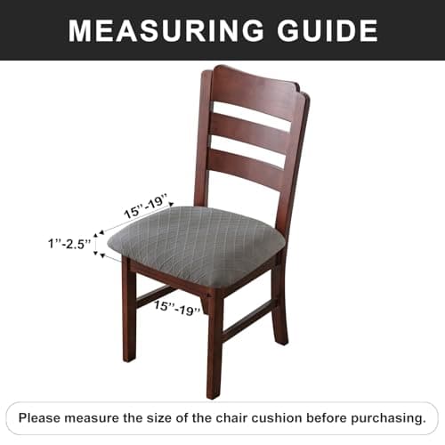 Genina Waterproof Seat Covers for Dining Room Chairs Covers Dining Chair Cover Kitchen Chair Covers (Dark Gray, 4 Pcs) - Thumbnail 3