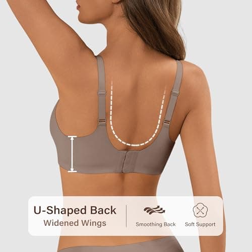 DEANGELMON Bras for Women No Underwire Seamless Wireless Bra Comfort Everyday Scalloped V Neck Bralette (1P2,XL) - Thumbnail 4