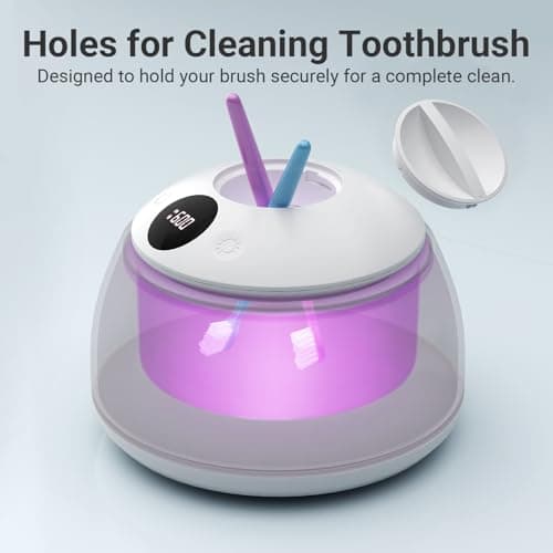 Ultrasonic Retainer Cleaner for Aligners & Dentures, 45kHz Dental Cleaning Machine with Digital Timer, 200ML Stainless Steel Tank, Low Noise Cleaner for Braces, Mouth Guards & Daily Dental Care - Thumbnail 4