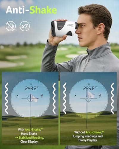 Acer Pro Golf Rangefinder with Slope Switch, Pin Lock Vibration - 1200 Yards Laser Range Finder Golf, 7X Magnification, Rechargeable Battery with Magnet Stripe, IP54 Waterproof, Golf Gifts for Men - Thumbnail 3