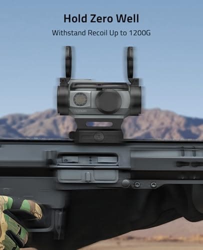 CVLIFE EagleFeather X Solar Multi-Reticle Red Dot Sight for Rifle,1x20mm 2MOA Dot 40MOA Circle Motion Awake Solar Optics with Quick Detach Mount Flip Up Covers,IPX7 Waterproof Fogproof - Thumbnail 6