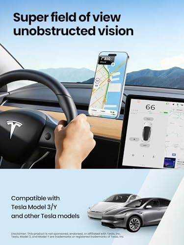 XIREL Full Zinc Alloy for Tesla Phone Mount | MagSafe-Compatible [Strong Magnetic] Foldable 360° Adjustable for Tesla Model 3/Y/Juniper/Cybertruck,Fits All Phones+&iPhone16-12,Tesla Accessories - Thumbnail 6