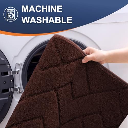 OLANLY Indoor Door Mat, 36x24, Dirt Resistant and Absorbent, Sturdy Non-Slip Rubber Backing, Easy to Clean, Washable Low-Profile Doormat for Entryway, Dark Brown - Thumbnail 6