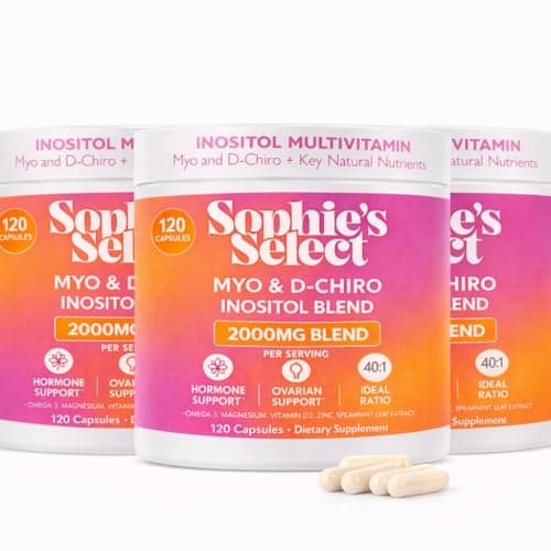 Myo-Inositol & D-Chiro Inositol 2000mg Per Serving for Women - Inositol 40:1 Formula with Spearmint, Vitamin D3, Zinc & Magnesium - Hormone Balance for Women, Ovarian Support - 120 Capsules - 3Packs - Image 1