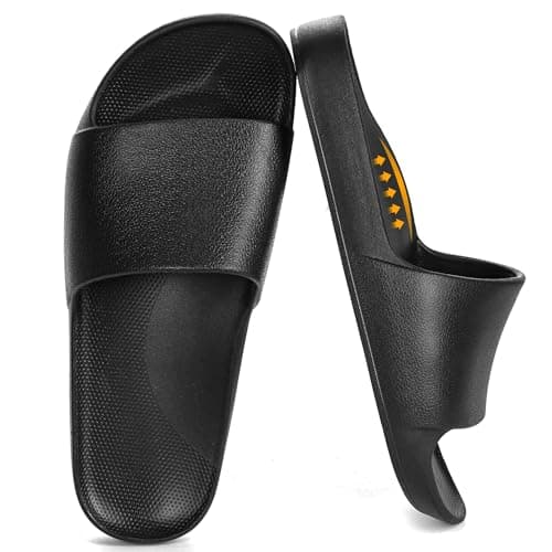 SKETOE Arch Support Slides for Women and Men Recovery House Sandals for Men Soft and Comfortable Summer Beach Shoes Slippers Women Black - Image 1