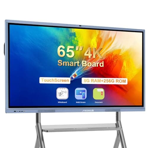 65" Smart Board, 4K UHD Interactive Whiteboard All-in-One Touchscreen Electronic Smartboard Android 11&Windows 10 8+256GB 20MP Camera Digital White Boards for Classroom Office Home Business Boardroom