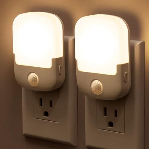 Briignite Motion Sensor Night Light, Plug in, Dusk to Dawn, Adjustable Brightness Led Night Lights Soft White, 1W, Bedroom, Kids Room, Bathroom, Stair