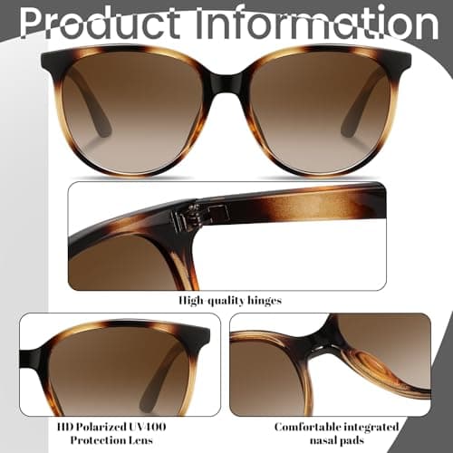 YMRFW Retro Polarized Sunglasses for Women Men Classic Vintage Style Trendy Shade UV400 Protection Lens - Thumbnail 4