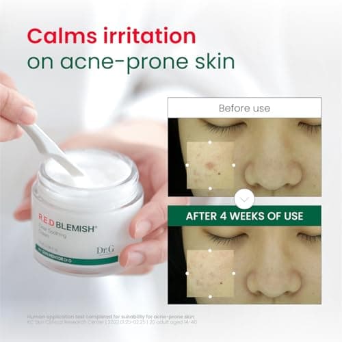 Dr. G R.E.D. Blemish Clear Soothing Cream - Calming Korean Moisturizer for Redness - Soothes Acne & Irritation - With Centella Asiatica - Long-Lasting Hydration - 2.36 fl oz - Thumbnail 3