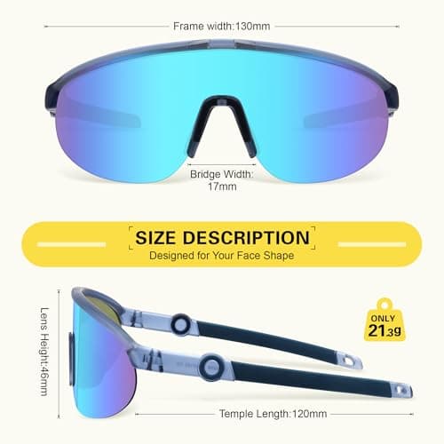 suoso Kids Baseball Sunglasses for Girls: Boys UV400 Protection for Youth Children Age 3-9 Cycling Football Sports Glasses - Thumbnail 5