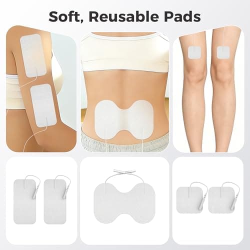DOMAS TENS Unit with 4"x6" Butterfly Pad for Lower Back Pain Relief, 8 Guided Body Programs, USB-C Rechargeable, Dual Channel - Thumbnail 6