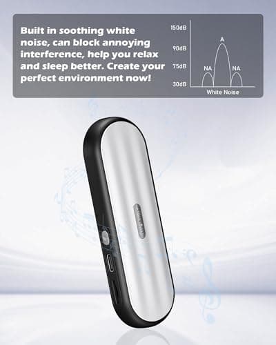 Under Pillow Bluetooth Speaker for Sleep: Private Bone Conduction Portable Speaker with White Noise - 20-Hour Battery Life for Soothing Sleep Sound (Black) - Thumbnail 3