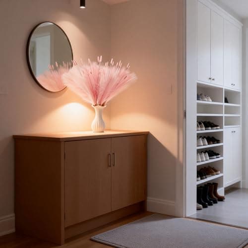 Pink Pampas Grass Decor 45 Pcs 23.6 Inch Faux Pampas Grass with Bunny Tails Bulk Artificial Dried Flowers Small Vase Filler Pompas Grass - Thumbnail 6