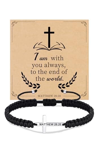 Sistble Easter Gifts for Women Teens, Easter Basket Stuffers Confirmation Gifts for Teen Silver Cross Bracelet for Women Catholic Jesus Christian Bracelets Inspirational Gift Religious Jewelry - Image 1