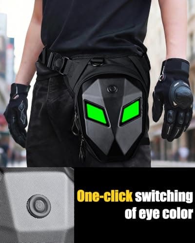 Untrxr Devil's Eyes Motorcycle Leg Bag for Men & Women,Drop Thigh Bag with Removable Leg Straps,Hard Shell for Cycling、Running、Outdoors Sports,with Multiple Pockets(Power Bank Not Included) - Thumbnail 5