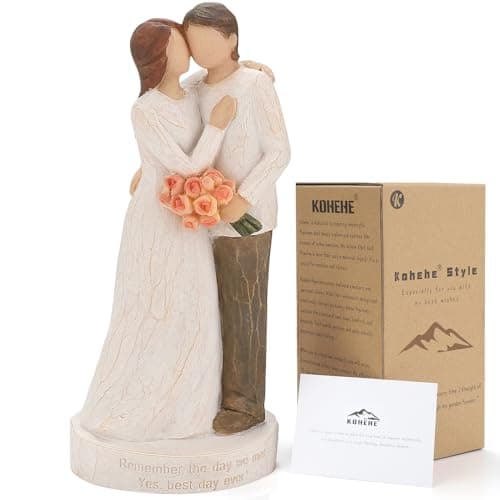 Kohehe Couple Gifts,Wedding Gift for Husband and Wife,Wedding Engagement Gift for Couple,6.7" Couple Figurines Gift for Birthday Valentines Day Christmas - Image 1