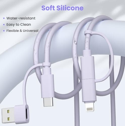 Elebase for iPhone 17 USB C Charger Cable,Multi 4 in 1 Charging Cord 6.6FT,60W Fast Charging USBC Lead with USB A/Lightning Adapter for New Apple 17e 16 15 14 Pro Max,Samsung S26,Airpods 3,iPad Air 6 - Thumbnail 6