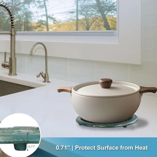 Cast Iron Trivet for Hot Pots, Heavy Duty Heat Resistant Pot Holder, Seahorse Seagrass Decorative Kitchen Accessory for Cookware and Grill Pans - Thumbnail 6