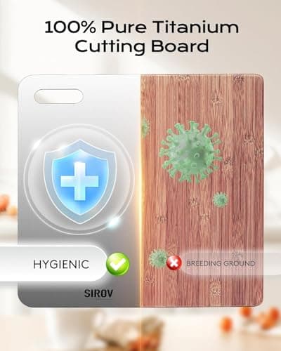 Titanium Cutting Board, 100% Pure Titanium Cutting Boards For Kitchen, Best Non Toxic chopping board, Dishwasher safe, Hygiene and Durability for Meat and fruit, New Package Design (3 PCS) - Thumbnail 4