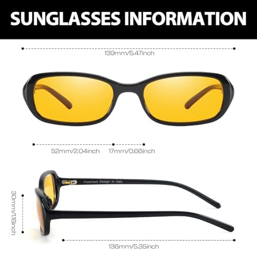 DreamCalf Retro Sunglasses for Women Men Vintage 90s Small Rectangular Sun Glasses 2026 Trendy Narrow Shades - Thumbnail 3