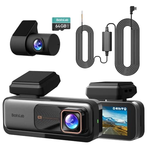BOTSLAB 4k Dash Cam Front and Rear, 24/7 Parking Monitor with Hardwired Kit, 170° Ultra Wide Dashcam, ADAS, IMX415 Sensor, Night Vision, WDR, Loop Recording, 5G/2.4G WiFi & GPS, Free 64GB Card - Image 1