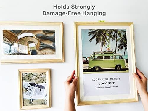 32-Pairs(64 Strips) Medium Picture Hanging Strips Heavy Duty, Damage Free Picture Hangers, Hook and Loop Tape, Removable Adhesive Strips for Frame Hanging, Christmas Decorations, and Living Spaces. - Thumbnail 6