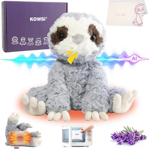 KOWSI® AI Interactive Talking Mindful Sloth Plush – 1.4LB Microwavable Heatable Stuffed Animal with Tourmaline Lavender Heat Pad - 10" Educational STEM Toy to Language Learning Speaking - Image 1