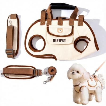 Dog Lift Harness for Small Dogs, Hands-Free Multi-Way Carrying, Full-Body Support for Senior/Injured Pets, Breathable Skin-Friendly Material, Potty-Friendly Open-Leg Design, Adjustable Secure Fit