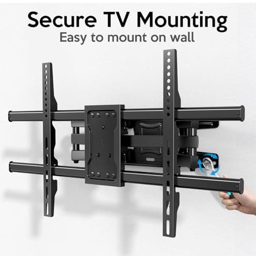C-MOUNTS Full Motion TV Wall Mount Bracket Dual Articulating Arms Swivels Tilts Rotation for Most 37-75 Inch Flat Curved TVs,Holds up to 110lbs, Max VESA 600x400mm,Fits up to 16" Studs - Thumbnail 3