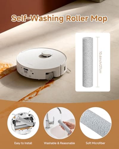 Qrevo Curv 2 Flow Replacement Kit for Roborock Qrevo Curv 2 Flow Robot Vacuum Cleaner, 24PCS Accessories Parts: 2 Mop Rollers 4 Main Brushes 6 Side Brushes 6 Activated Carbon Dust Bags 4 HEPA Filters - Thumbnail 4