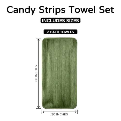 ZatreckI Extra Large Bath Towels (60"x30"),Oversized Bath Towels for Adults Luxury Bath Towels Super Soft Highly Absorbent Microfibers Quick Dry Bath Sheets Large for Bathroom (Olive Green, 2Piece) - Thumbnail 3