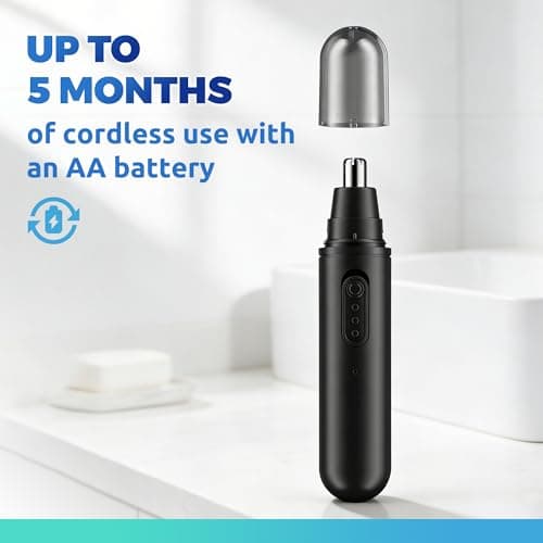 Lysandra Nose Hair Trimmer for Men: Painless Ear Hair Trimmer with 5 Month Battery Life – Electric Nose Hair Remover Featuring an Easy to Clean Detachable Head, Black - Thumbnail 4