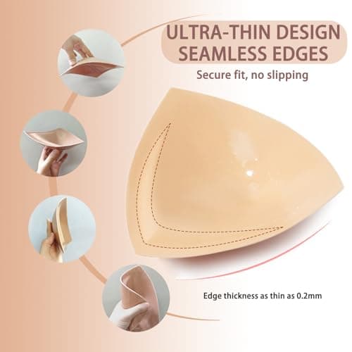 Double-Sided Sticky Bra Lift Inserts | Lightly Padded Push-Up Adhesive Bra for Large Bust | Reusable & Invisible Breast Enhancer Pads for Backless Dresses, Swimsuits - Thumbnail 3