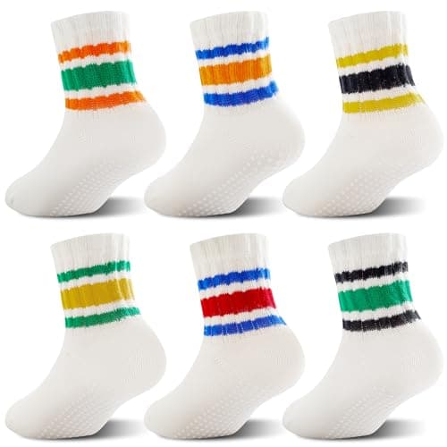 BISOUSOX Baby Grip Socks for Toddler Girls Boys 0-5T, Grippy Socks for Baby 6-12-18M, Non-Slip Walking Sock with Grips - Image 1
