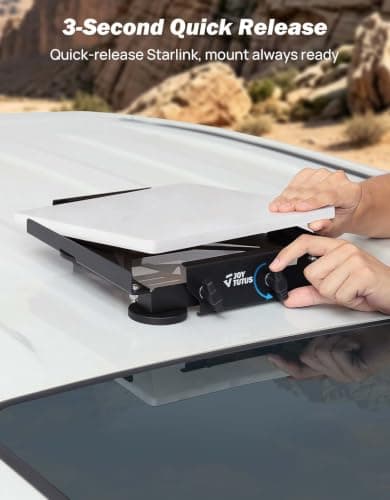JOYTUTUS Magnetic Car Mount for Starlink Mini 200lbs Heavy Duty, Quick Release for RVs, UTVs,SUV, Boat,Truck with Straps Black - Thumbnail 4