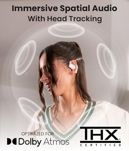 Cleer ARC 4 Plus Open Ear Earbuds,True Wireless Bluetooth Earphones with Dolby Audio and Head Tracking, Earhook Earbuds with 34H Playtime, IPX7 Waterproof Sports Headphones for Workout, EQ, White - Thumbnail 2