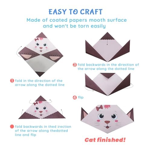 Origami Kit for Kids Ages 5-16, 212 Sheets with 72 Patterns & Instruction Book | Origami Paper Kit for Beginners & Advanced | Arts & Crafts Toys for Girls & Boys Ages 8-12 | Birthday & Christmas Gifts - Thumbnail 5