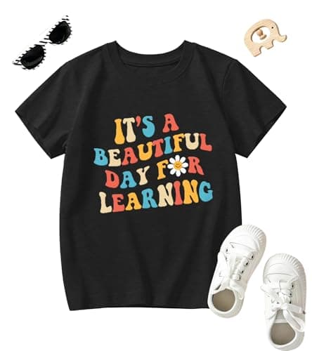 Read Book Shirt Kids-Its A Beautiful Day for Learning Short Sleeve Toddler Reading Tee Tops Boy Book Tshirt for Girl - Image 1