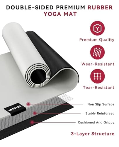 HAPBEAR Large Yoga Mat - 72"×30" Double-Sided Rubber Exercise & Workout Mat - Non-Slip Textured Surface - 5mm Thick Cushioned for Joints - Shock-Absorbing for Yoga, Pilates - Bonus Oxford Bag - Thumbnail 5