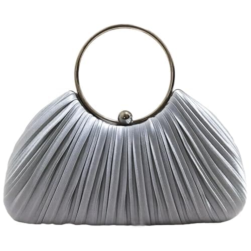 Silver Clutch Purses for Women -Elegant Sparkling evening bags for Wedding Galas, Prom Nights, Cocktail Parties&Formal Events - Image 1