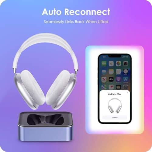 Headphone Charging Station for AirPods Max 2024 & 2020 - Magnetic Headset Charger Dock with Dual Connectors (Purple) - Thumbnail 5