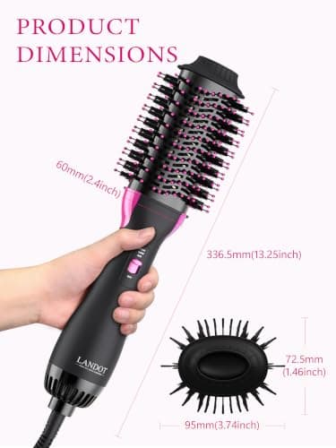 One-Step Hot Hair Blow Dryer Brush, Easy Salon-Style Blowouts, Less Frizz, More Shine, 3 Temps 2 Speeds, 60mm Barrel - Thumbnail 3